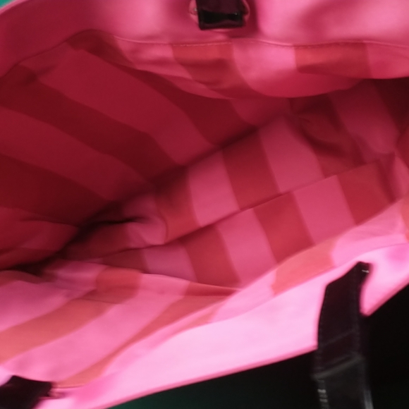 🌠HP🌠 NWT VS Pink Satin & Rhinestone Travel Tote W/Patent Leather Handles - Picture 7 of 7